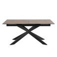 Irwine Extending Dining Table - 6-8 Seater - 168cm-210cm - Rusty Brown Ceramic - with Star Legs