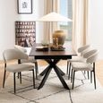 Irwine Extending Dining Table - 6-8 Seater - 168cm-210cm - Rusty Brown Ceramic - with Star Legs