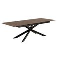 Irwine Extending Dining Table - 8-10 Seater - 200cm-240cm - Rusty Brown Ceramic - with Star Legs