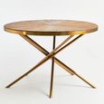 Jana Dining Table - 4 Seater - 120cm - Round - Wood with Gold Metal