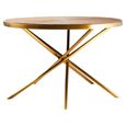 Jana Dining Table - 4 Seater - 120cm - Round - Wood with Gold Metal