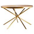 Jana Dining Table - 4 Seater - 120cm - Round - Wood with Gold Metal