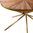 Jana Dining Table - 4 Seater - 120cm - Round - Wood with Gold Metal