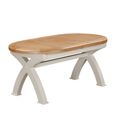Janelle Dining Table - 6-10 Seater - 176cm-256cm - Extending - Oval - with Cross Legs - Oak and Grey