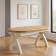 Janelle Dining Table - 6-10 Seater - 176cm-256cm - Extending - Oval - with Cross Legs - Oak and Grey