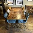 Juan Butterfly Parquet Sheesham Wood 6 Seater Dining Table - Sizes Available
