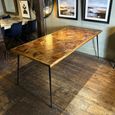 Juan Butterfly Parquet Sheesham Wood 6 Seater Dining Table - Sizes Available