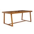 Kendari Dining Table - 6 Seater - 181cm - Natural Herringbone Teak Wood