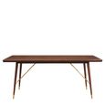 Kenso Dining Table - 6 Seater - 180cm - Walnut Wood with Brass