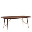Kenso Dining Table - 6 Seater - 180cm - Walnut Wood with Brass