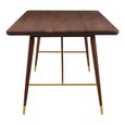 Kenso Dining Table - 6 Seater - 180cm - Walnut Wood with Brass