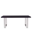 Kerala Dining Table - 8 Seater - 200cm - Black Glass with Silver Base