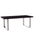 Kerala Dining Table - 8 Seater - 200cm - Black Glass with Silver Base