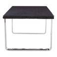 Kerala Dining Table - 8 Seater - 200cm - Black Glass with Silver Base