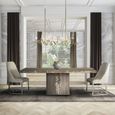 Kyoto Dining Table - Marble with Wooden Pedestal Base - Variation Available