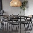Bronks Dining Table - Black Acacia Wood - 6 Seater - 180cm