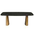 Caldera Dining Table - Black Marble - 8 Seater - Double Pedestal - 200cm