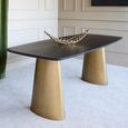 Caldera Dining Table - Black Marble - 8 Seater - Double Pedestal - 200cm