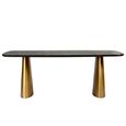 Caldera Dining Table - Black Marble - 8 Seater - Double Pedestal - 200cm