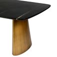 Caldera Dining Table - Black Marble - 8 Seater - Double Pedestal - 200cm
