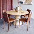 Canberra Dining Table - Natural - 6 Seater - Round Pedestal - 150cm