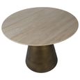 Clifton Dining Table - Travertine Marble - 4 Seater - Round Pedestal - 120cm