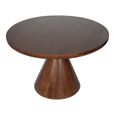 Monterey Dining Table - Dark Wood - 4 Seater - Round Pedestal - 116.5cm