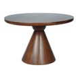 Monterey Dining Table - Dark Wood - 4 Seater - Round Pedestal - 116.5cm