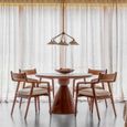 Monterey Dining Table - Dark Wood - 4 Seater - Round Pedestal - 116.5cm
