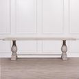 Linda Grey Washed Mango Wood Double Pedestal Dining Table - 12 Seater - 260cm