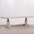 Linda Grey Washed Mango Wood Double Pedestal Dining Table - 12 Seater - 260cm