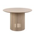 Linley Dining Table - 4 Seater - Round - 120cm - Slatted Pedestal Base - White Oak