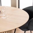 Linley Dining Table - 4 Seater - Round - 120cm - Slatted Pedestal Base - White Oak