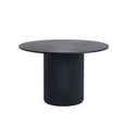 Louis Dining Table - 120cm - 4 Seater - Round - Black - Fluted Base