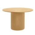 Louis Dining Table - 120cm - 4 Seater - Round Pedestal - Light Oak Effect - Fluted Base