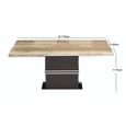 Lugano Dining Table - Marble and Wood with Extending Pedestal Base - Variation Available