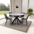Lunar Dining Table - Grey Ceramic - 4 Seater - 120cm - Round