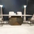 Maestro Dining Table - Marble with Metal Pedestal Base - Variation Available