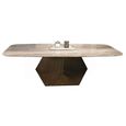 Maestro Dining Table - Marble with Metal Pedestal Base - Variation Available