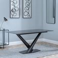 Maldon 6 Seater Black Ceramic Dining Table with V Base - 160cm