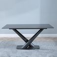 Maldon 6 Seater Black Ceramic Dining Table with V Base - 160cm