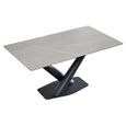Maldon 6 Seater Grey Ceramic Dining Table with Black V Base - 160cm