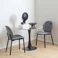 Malta Round Dining Table - 2 Seater - 90cm - Grey Ceramic