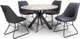 Manhattan Extending Dining Table - Grey - 4-6 Seater - 120cm-160cm - Oval - Black Spider Legs Base