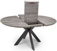 Manhattan Extending Dining Table - Grey - 4-6 Seater - 120cm-160cm - Oval - Black Spider Legs Base