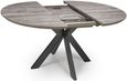 Manhattan Extending Dining Table - Grey - 4-6 Seater - 120cm-160cm - Oval - Black Spider Legs Base