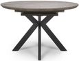 Manhattan Extending Dining Table - Grey - 4-6 Seater - 120cm-160cm - Oval - Black Spider Legs Base