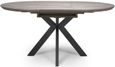 Manhattan Extending Dining Table - Grey - 4-6 Seater - 120cm-160cm - Oval - Black Spider Legs Base