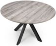 Manhattan Dining Table - Grey - 4 Seater - 120cm - Round - Black Spider Legs Base
