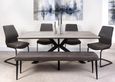 Manhattan Dining Table - Grey - 6 Seater - 180cm - Black Spider Legs Base